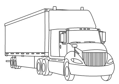 Large transport truck - Transport Coloring Pages