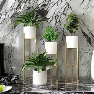 THING MAKER Metal Planter Floor Flower Stands Planter for Living Room ...