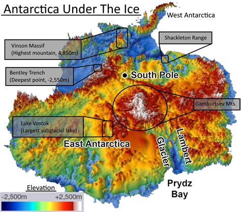 Antarctica Under Ice Map