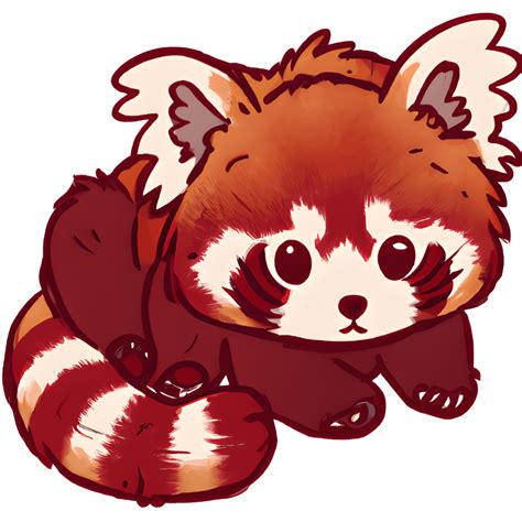 Red Panda Kawaii Chibi Illustration · Creative Fabrica