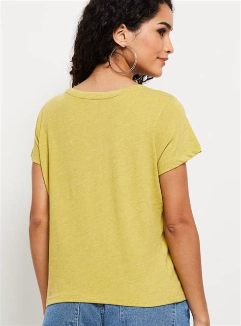 Buy Women Solid Round Neck T-shirt Online at just Rs. 199.0 ...