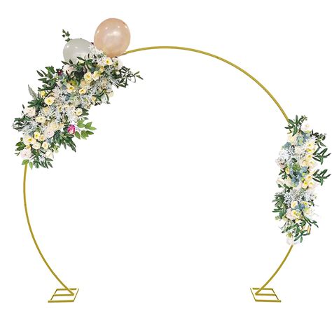 Buy 9.5 FT Large Circle Balloon Arch Stand,Gold Metal Wedding Arch ...