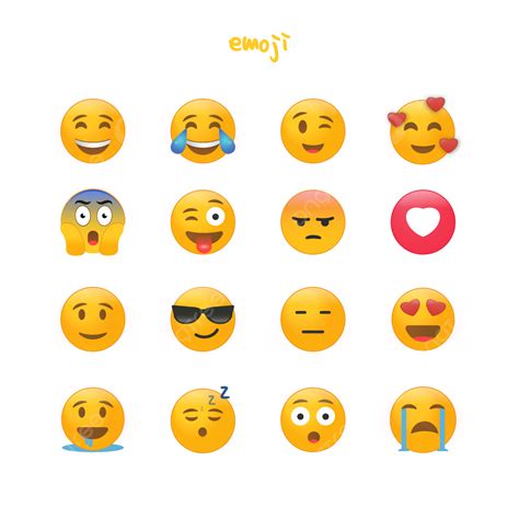 Emoji Set Vector Design Images, A Set Of Different Emojis, Heart, Love, Circle PNG Image For ...