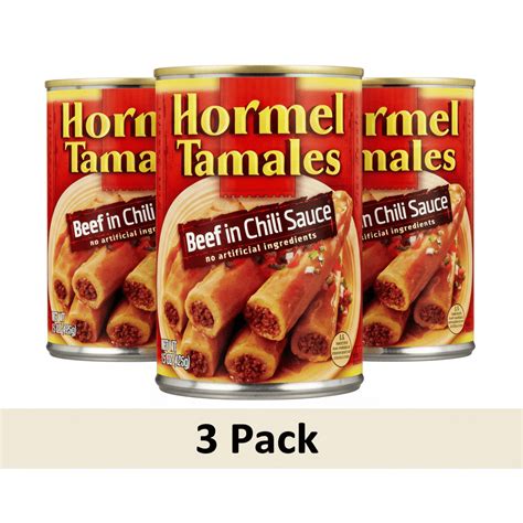 HORMEL Beef Tamales in Chili Sauce, Canned Tamales, Shelf-Stable, 15 oz ...