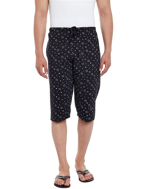 VIMAL JONNEY Men's Regular Fit Cotton Capri (DD13-PRT-NO.1-BLK-L_Black ...