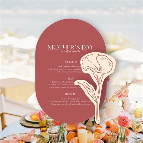 Mothers Day Menu, Printable Mothers Day Card, Happy Mothers Day ...