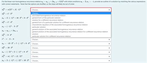 Image result for Homogeneous and Non Homogeneous Recurrence Relation Questions