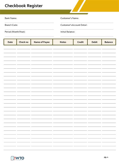 10 Free Checkbook Register Templates