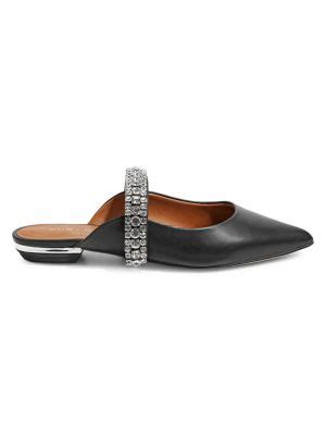 Princely Embellished Leather Slip-On Mules