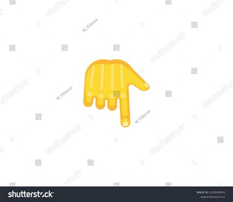Backhand Index Pointing Down Gesture Emoticon Stock Vector (Royalty ...