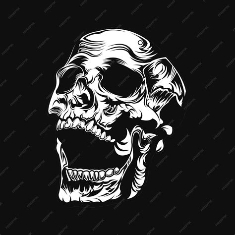 Premium Vector | Skull open mouth wearing hoodie