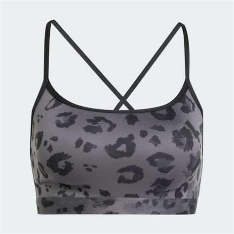 adidas Powerreact Essentials Light Support Bra Print - Grey | Free ...