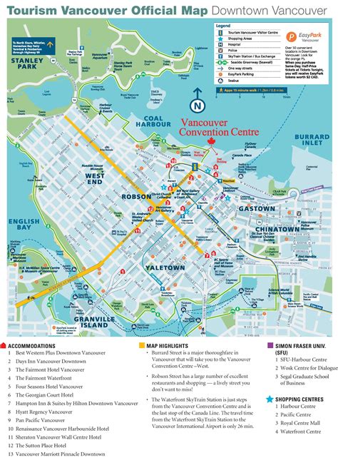 Vancouver downtown map - Ontheworldmap.com
