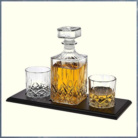 Whiskey decanter set for men with 4 drinking glasses and 9 whisky ...