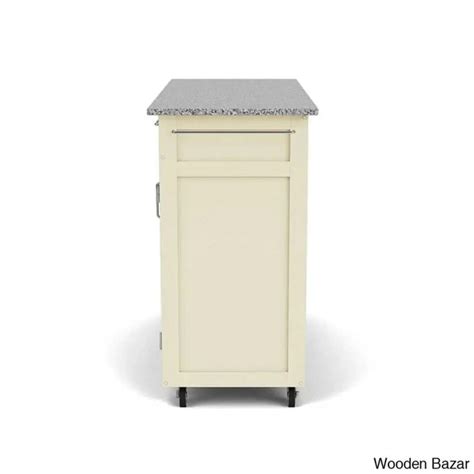 Littrell Granite Top Kitchen Island Kitchen trolley cart cabinet kitch