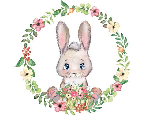 Watercolor Bunny Clipart, Rabbit Clipart,Easter Bunny, Baby Bunny Clip ...