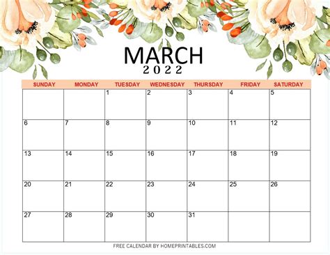 Printable March 2022 Calendar: 11 Styles, Free Download!