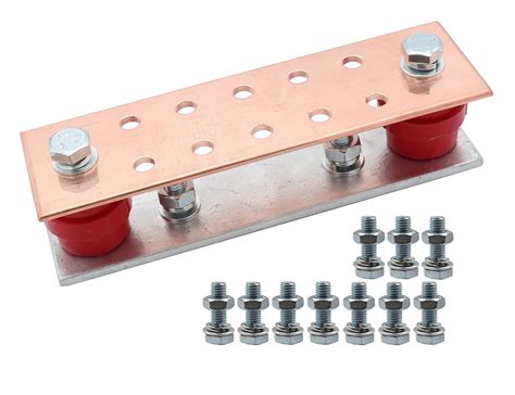 LBY .157" x 2.36" x 7.87" Copper Ground Bar Kit, with 10 Terminal ...