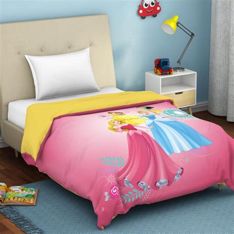 Buy SPACES Disney Princess Pink Printed Cotton Single Bed Dohar - 150 ...