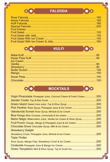Menu at Vakratunda Pure Veg Restaurant & Banquet Hall, Pune