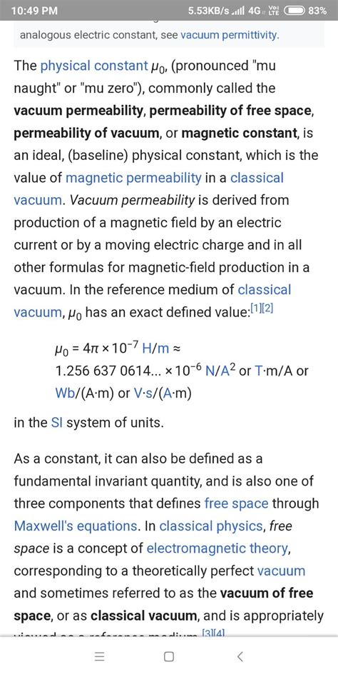 what is permeability of vacuum? - Brainly.in