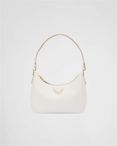 White Prada Re-edition Saffiano Leather Mini Bag | PRADA