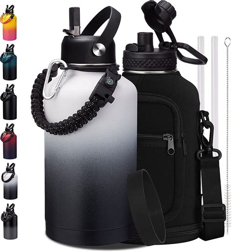 Amazon.com : Half Gallon Water-Bottle with straw - 64oz Vacuum ...