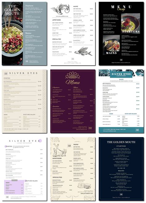 Fancy Restaurant Menu 的图像结果