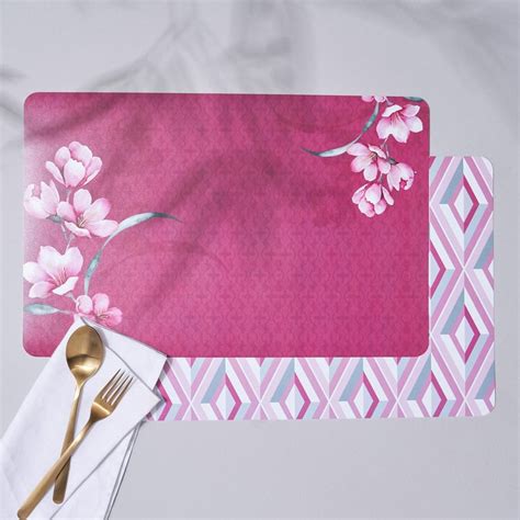 Buy Spinel Set of 4 Polypropylene Floral Print Placemats from Home ...
