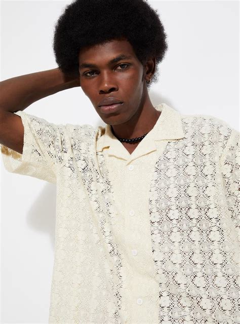 Buy URB_N Men Lace Oversized Shirt Online at just Rs. 1199.0 ...