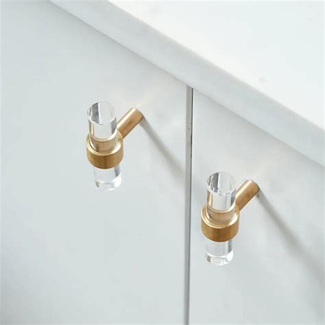 Clear Acrylic & Brass T-Bar Handle Collection | T21