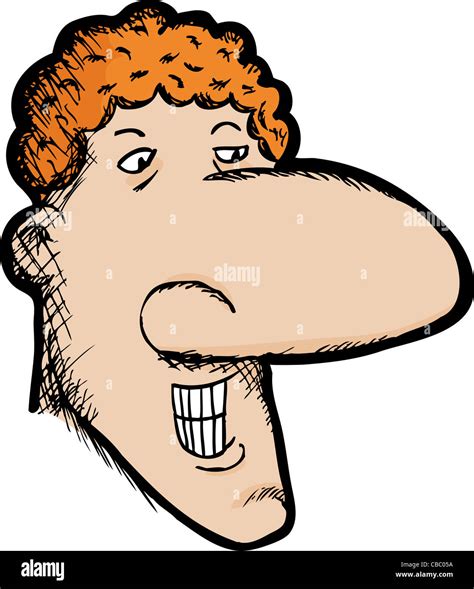 Smiling curly-haired Caucasian man with large nose Stock Photo - Alamy