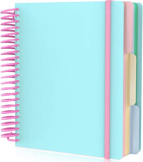Amazon.com : EUSOAR 3 Subject Spiral Notebook, 1 Pack A5 7.3"x 8.1 ...