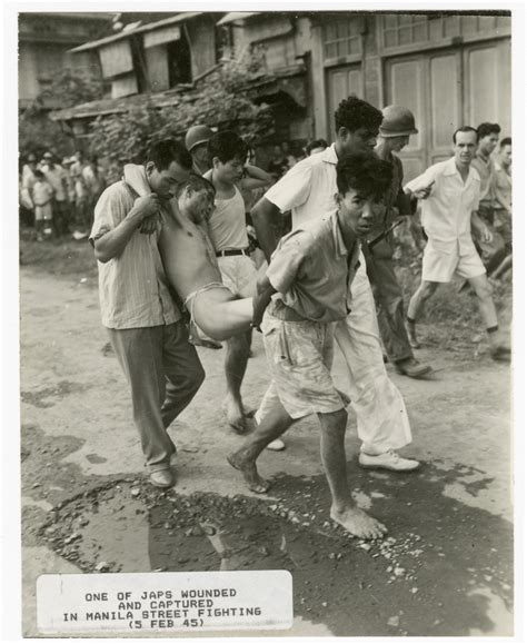 One of Japanese soldiers wounded and captured during Manila street ...