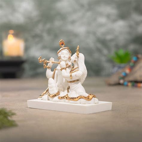 Premium Radha Krishna Murti | 3" Marble Dust Murti - 24K Gold Plated F