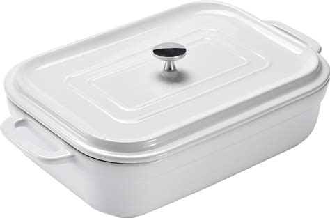 Amazon.com: Stoneware Casserole With Lid - Rectangular Pan with Lid ...
