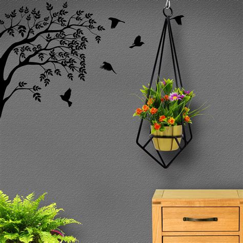 ecofynd Blooms 1.6 ft Tall Hanging Plant Stand Set - 1-Piece Modern ...