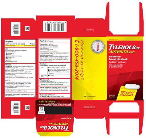 DailyMed - TYLENOL 8 HR ARTHRITIS PAIN- acetaminophen tablet, film ...