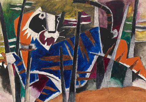 Husain - Tiger - Posters by M F Husain | Buy Posters, Frames, Canvas ...
