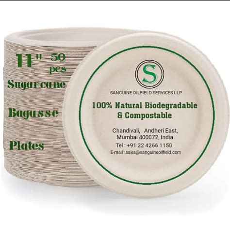 Buy Sugarcane Bagasse Plates, Eco Friendly, Biodegradable, Disposable ...