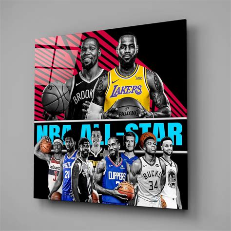 Nba All Star Glass Wall Art | Insigne Art Design