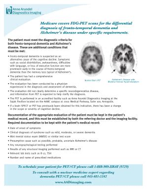 Fillable Online Medicare covers FDG-PET scans for the differential Fax ...
