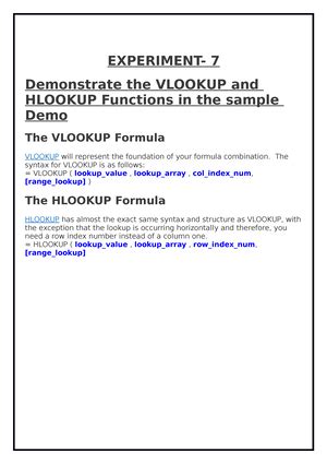 excel ASSIGNMENT - EXPERIMENT- Title: - WHAT IS MS EXCEL? Introduction ...