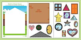 Build a House Cut and Stick Worksheet / Worksheet - Build a House Cut and