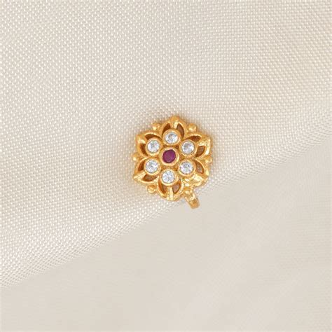 Oxidised Silver Nosepin Designs | Buy Gold Plated Silver Nosepin Online ...