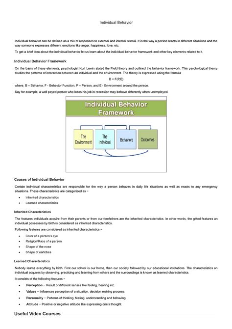 Individual Behavior - SZGVZSD - Individual BehaviorIndividual Behavior ...