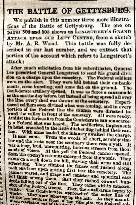1863 CIVIL WAR newspaper with LARGE ENGRAVINGS of the BATTLE of GETTYSBURG | The Battle of ...