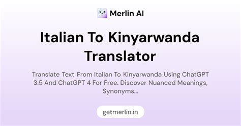 Italian to Kinyarwanda Translator