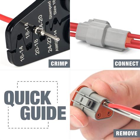 Buy iCrimp Open Barrel Terminal Crimper C/W 3 Pin Deutsch DT Connectors ...