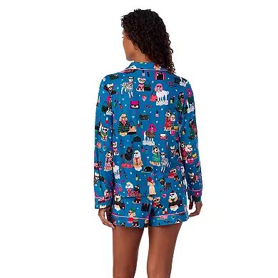 Women's Beauty Sleep Social Cozy Jersey Pajama Top & Pajama Shorts Set